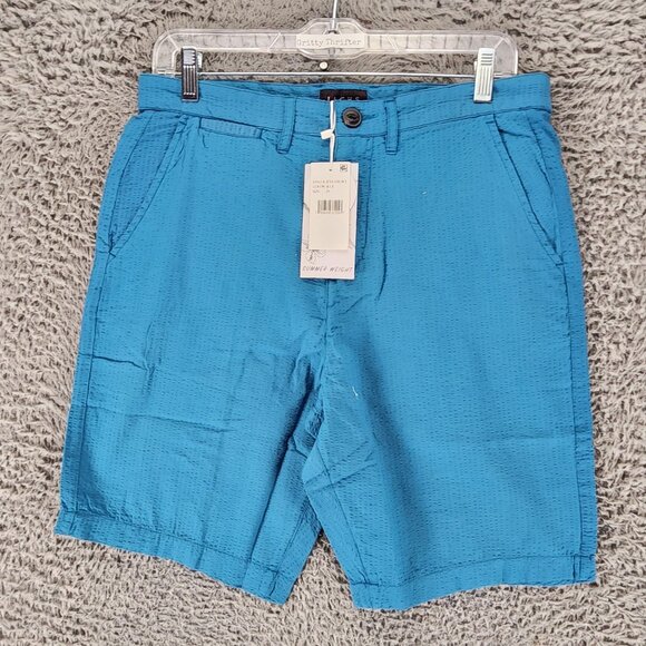 Jachs Other - Jachs Shorts Mens 29 Blue Seersucker Cotton Mid Rise Flat Front *NWT*